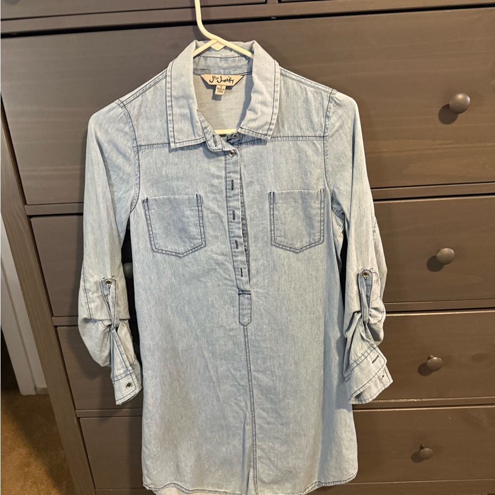 J for Justify Light Blue Denim Midi Dress